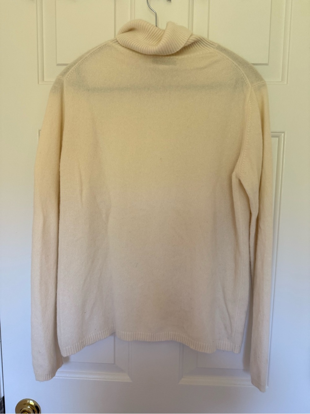 Neiman Marcus Cashmere Cream Lightweight Turtleneck Sweater